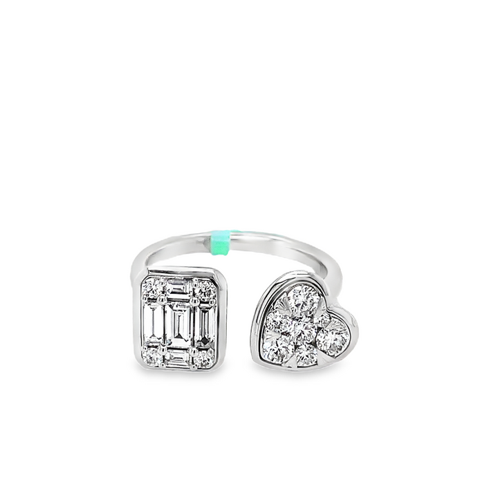 Heart and Emerald Shape Diamond Ring