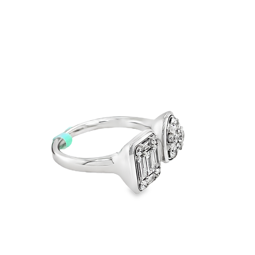 Heart and Emerald Shape Diamond Ring