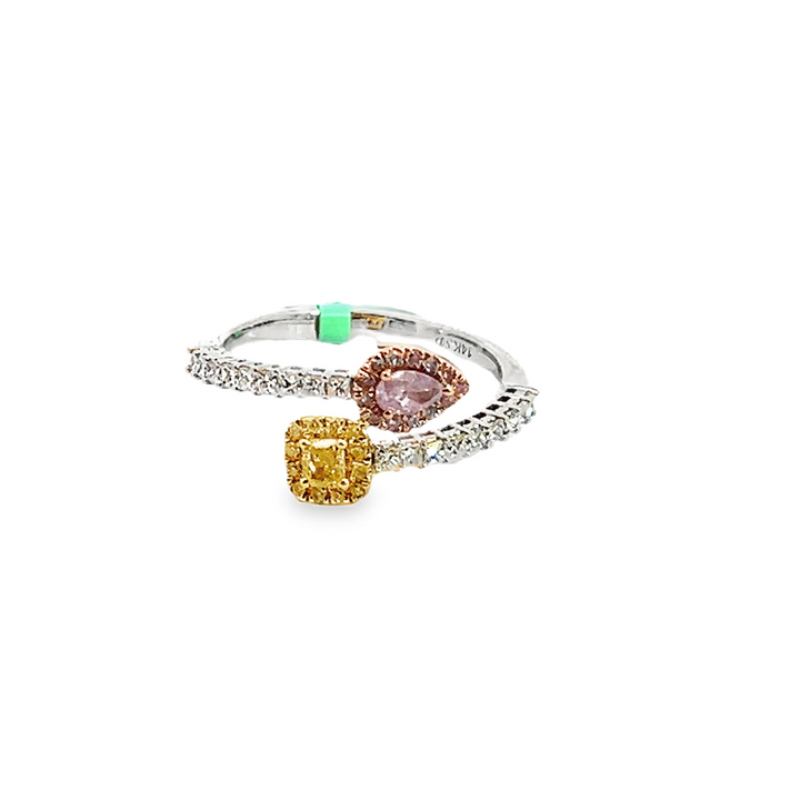 Stunning Yellow, Pink and White Diamond Ring