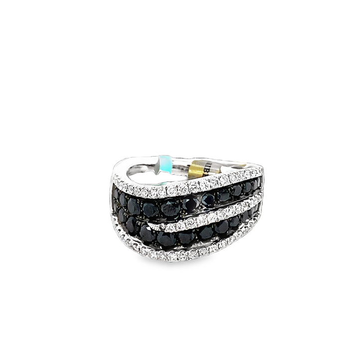 Elegant Black and White Diamond Ring