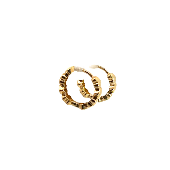 Multi Heart Hoop Gold Earrings