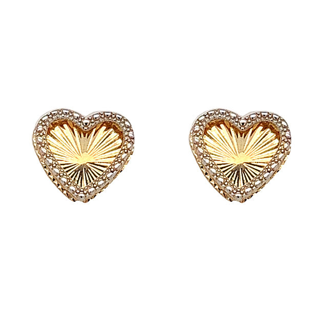 Heart Gold Stud Earrings