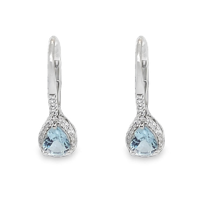 Radiant Aquamarine & Diamond Earrings