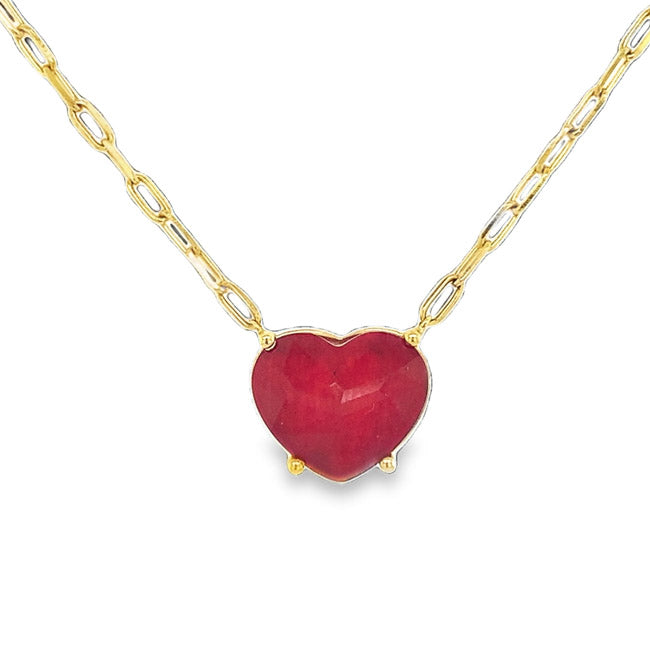 Ladies Ruby Heart Pendant