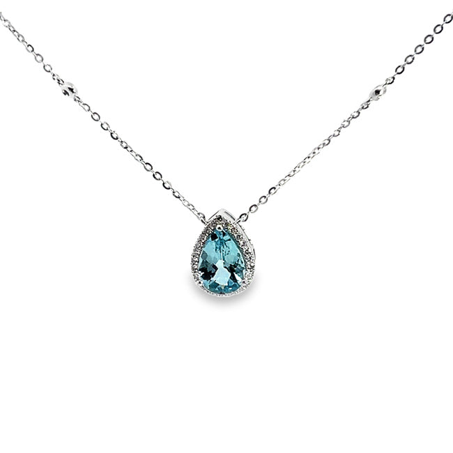 Dazzling Aquamarine & Diamond Pendant