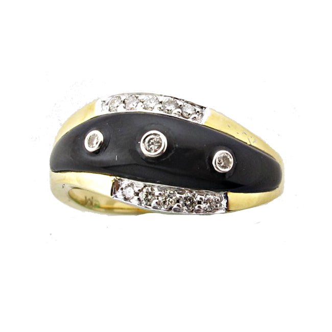 Black Onyx and Diamond Ring