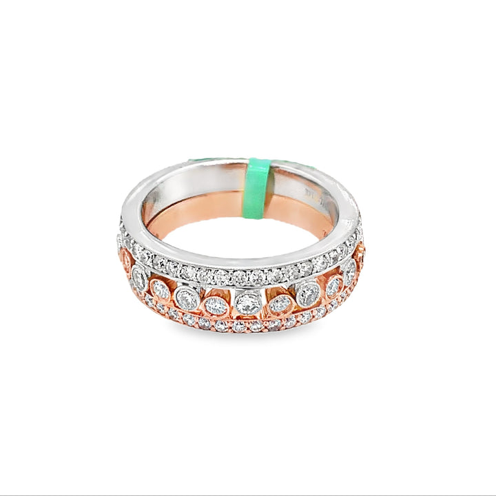 Two Piece, Dual Color Diamond Ring