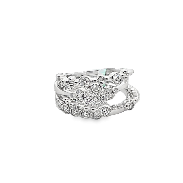 Stylish Stacked Diamond Ring