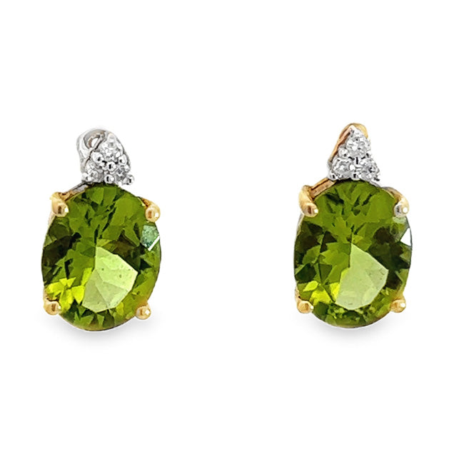 Enchanting Peridot Diamond Earrings