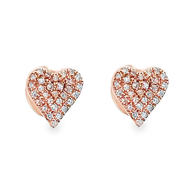 Ladies Heart Stud Diamond Earrings